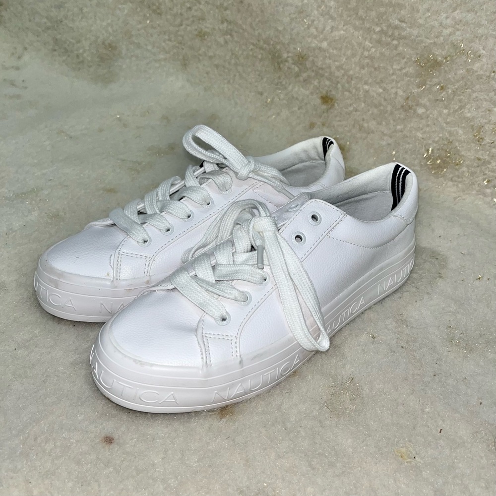Nautica Aelisa‎ White Platform Sneakers Womens Size 7 NavTech Comfort New Shoes